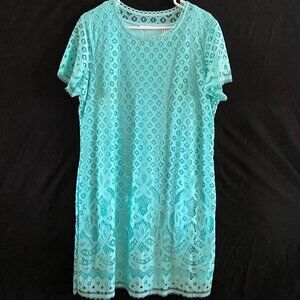 ISAAC MIZRAHI LARGE  LACE DRESS